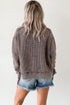 Textured Ribbed Knit Open Front Relaxed Cardigan