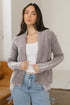 Textured Ribbed Knit Open Front Relaxed Cardigan
