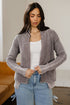 Textured Ribbed Knit Open Front Relaxed Cardigan