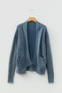 Textured Ribbed Knit Open Front Relaxed Cardigan