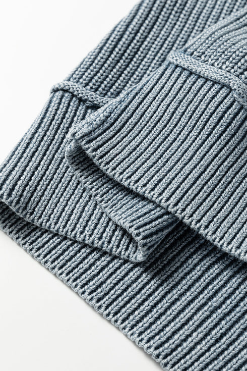 Textured Ribbed Knit Open Front Relaxed Cardigan