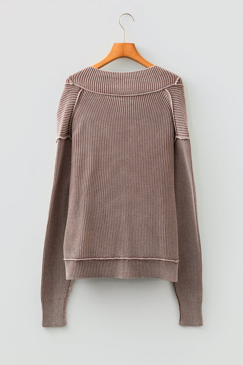 Textured Ribbed Knit Open Front Relaxed Cardigan