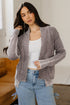 Textured Ribbed Knit Open Front Relaxed Cardigan