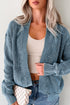 Textured Ribbed Knit Open Front Relaxed Cardigan