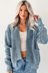 Textured Ribbed Knit Open Front Relaxed Cardigan