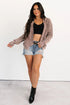 Textured Ribbed Knit Open Front Relaxed Cardigan