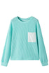 Textured Ribbed Knit Patch Pocket Casual Top