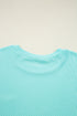 Textured Ribbed Knit Patch Pocket Casual Top