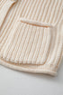 Textured Ribbed Knit Sleeveless Button Front Sweater Vest
