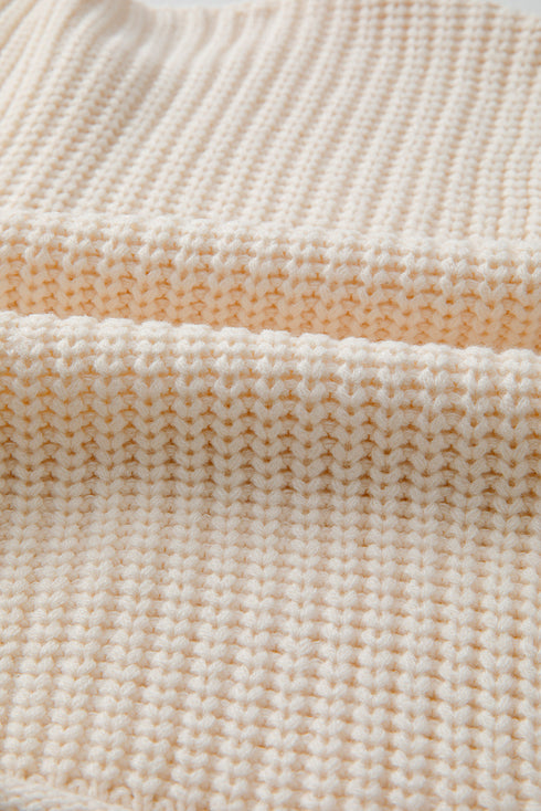 Textured Ribbed Knit Sleeveless Button Front Sweater Vest