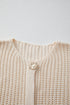 Textured Ribbed Knit Sleeveless Button Front Sweater Vest