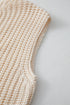 Textured Ribbed Knit Sleeveless Button Front Sweater Vest