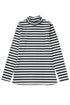 Textured Ribbed Knit Striped Long Sleeve Tee