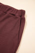 Textured Ribbed Ruffle Tank Top Wide Leg Pant Set