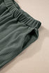Textured Ribbed Ruffle Tank Top Wide Leg Pant Set