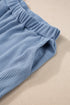 Textured Ribbed Ruffle Tank Top Wide Leg Pant Set