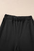 Textured Ribbed Ruffle Tank Top Wide Leg Pant Set