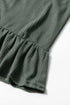 Textured Ribbed Ruffle Tank Top Wide Leg Pant Set