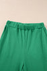 Textured Ribbed Ruffle Tank Top Wide Leg Pant Set