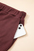 Textured Ribbed Ruffle Tank Top Wide Leg Pant Set