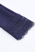 Textured Ribbed V Neck Lace Trim Long Sleeve Top
