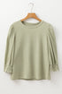 Textured Round Neck Half Sleeve Casual Blouse