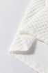 Textured Round Neck Short Puff Sleeve Woven Blouse
