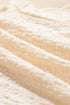 Textured Ruffle Detail Short Sleeve Sheer Blouse