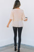 Textured Ruffle Detail Short Sleeve Sheer Blouse