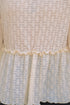 Textured Ruffle Detail Short Sleeve Sheer Blouse