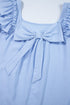 Textured Ruffle Sleeve Bow Back Detail Top