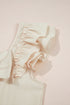Textured Ruffle Sleeve Bow Back Detail Top
