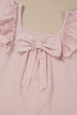 Textured Ruffle Sleeve Bow Back Detail Top