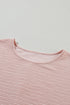 Textured Ruffle Sleeve Round Neck Casual Blouse