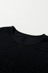 Textured Ruffle Sleeve Round Neck Casual Blouse
