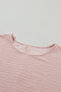Textured Ruffle Sleeve Round Neck Casual Blouse