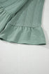Textured Ruffle Sleeve Split Neck Tie Detail Blouse