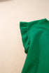 Textured Ruffle Sleeve Split Top Drawstring Short Set