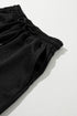 Textured Ruffle Sleeve Split Top Drawstring Short Set
