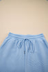 Textured Ruffle Sleeve Zipped Wide Leg Pant Set
