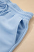 Textured Ruffle Sleeve Zipped Wide Leg Pant Set