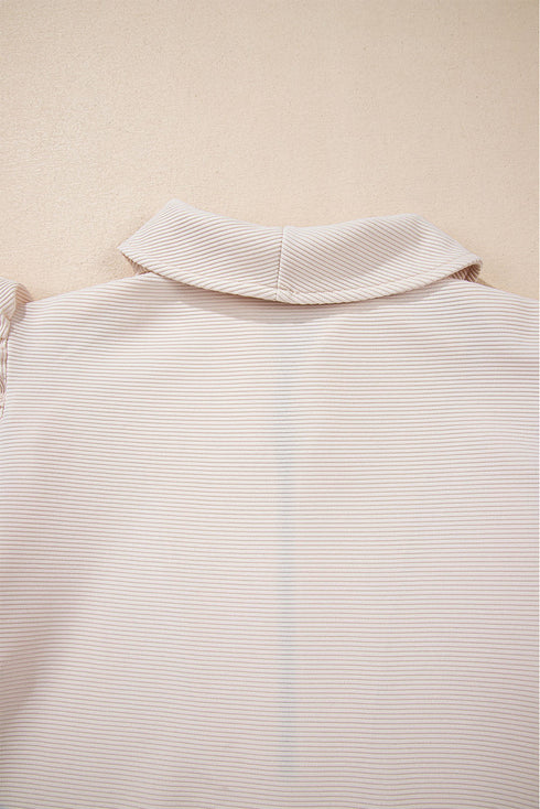 Textured Ruffle Sleeve Zipped Wide Leg Pant Set