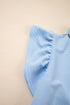 Textured Ruffle Sleeve Zipped Wide Leg Pant Set