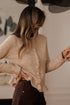 Textured Ruffle Trim Button Front Knit Cardigan