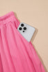Textured Ruffle Trim Crop Vest Long Skirt Two Piece Dress