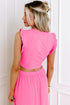 Textured Ruffle Trim Crop Vest Long Skirt Two Piece Dress