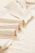 Textured Ruffle Trim Sleeveless V Neck Woven Blouse