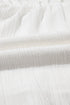 Textured Ruffle Trim V Neck Flutter Sleeve Flowy Blouse