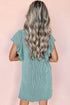 Textured Ruffled Flutter Sleeve Mini Dress