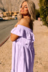 Textured Ruffled Flutter Sleeve Square Neck Tiered Maxi Dress